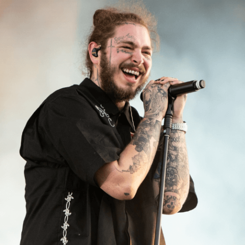 Image of Post Malone performing on stage